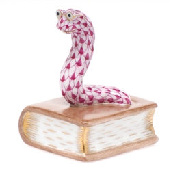 Herend Bookworm Figurine Raspberry Fishnet