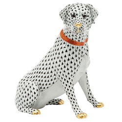 Herend Limited Edition Labrador Figurine Black Fishnet