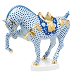 Herend Limited Edition Tang Horse Blue Fishnet