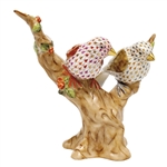 Herend Pair Of Finches Figurine Reserve Collection