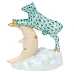 Herend The Cow Jumped Over the Moon Green Fishnet