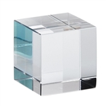 Moser Crystal Clear Square Cube Paperweight
