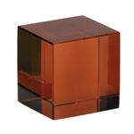 Moser Crystal Topaz Square Cube Paperweight