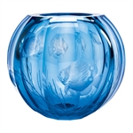 Moser Crystal Globe Vase Aquamarine
